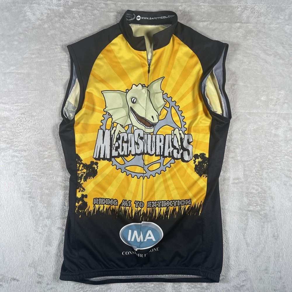 Safety Megasaurus Riding To‎ Extinction Sleeveless Cycling Jersey Women's L/XL